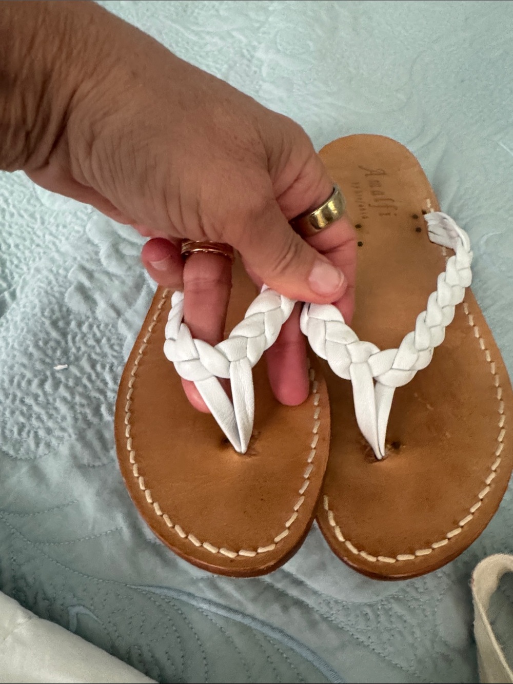 Amalfi white leather sandal - Picture 3 of 7